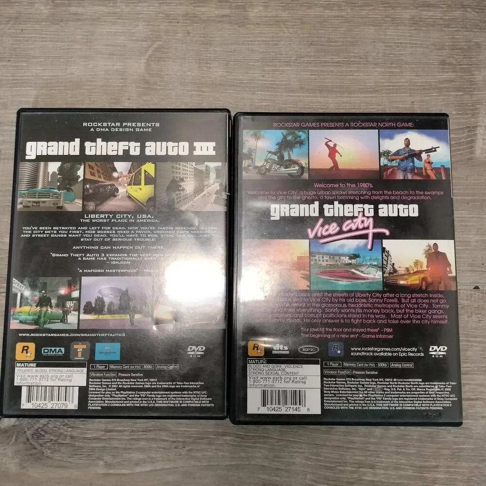 Grand Theft Auto III and Vice City Sony Play Station 2 PS2 Map Included
